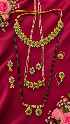 Mohini morpankh Double necklace set