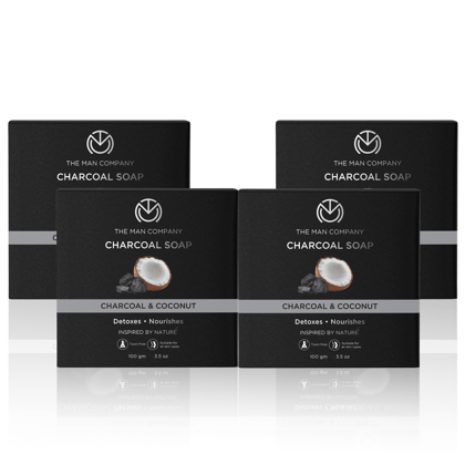 Charcoal Soap | Charcoal & Coconut (Pack of 4) Charcoal Soap | Charcoal & Coconut (Pack of 4) - Pack of 4