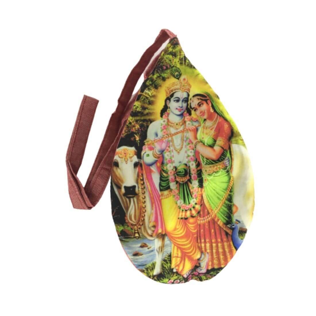 MAYAPURI Printed Hare Krishna Chanting Bag/Gomukhi Japa Bag/Bead Bag with Zip Pocket (Pack of 1)