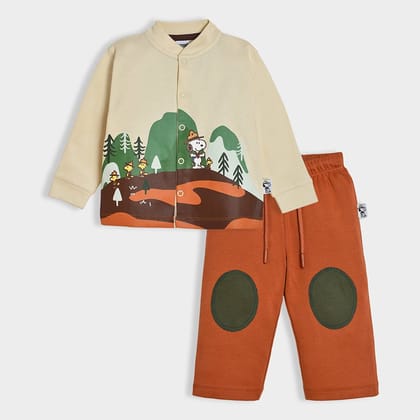 Peanuts™ Snoopy Campers T-Shirt & Pyjama Set-0-3 M / Multicolor