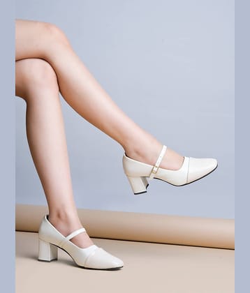 Shoetopia Cream Women's Pumps Heels