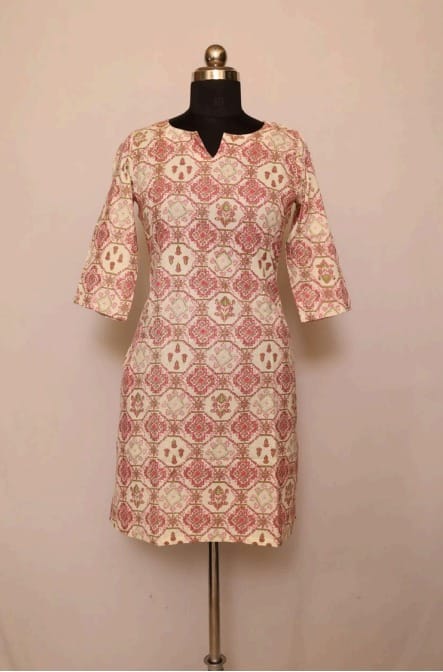 Cotton Collar Kurti With Sleeves
