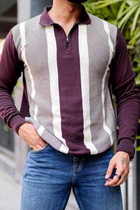 Maroon Flat Knit T-Shirt - XL