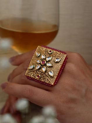 Giaa Embossed Ring-Gold