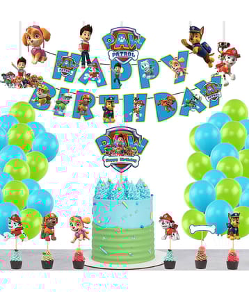 Unicron Theme Birthday Banner + 1 pc. Cake Topper+ 6 Pc. Cutout+ 6 Pc. Cupcake Topper+ 30 Metallic Balloon (Pastal Multicolor) Birthday Decorations Kit, Birthday Decoration items, Birthday Balloon Decoration Combo For Boys, Girls, Kids.