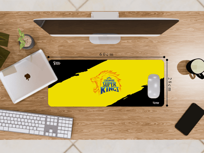"CHENNAI SUPER KINGS #CSK" Gaming Mousepad- Elevate Your Gaming Experience-Medium (28CM X 60CM) / Stitched