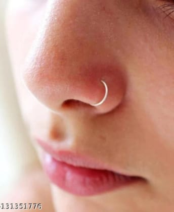 Girls Nose Ring Double Diamond Nose Pin for Women And Girl Pack of 1