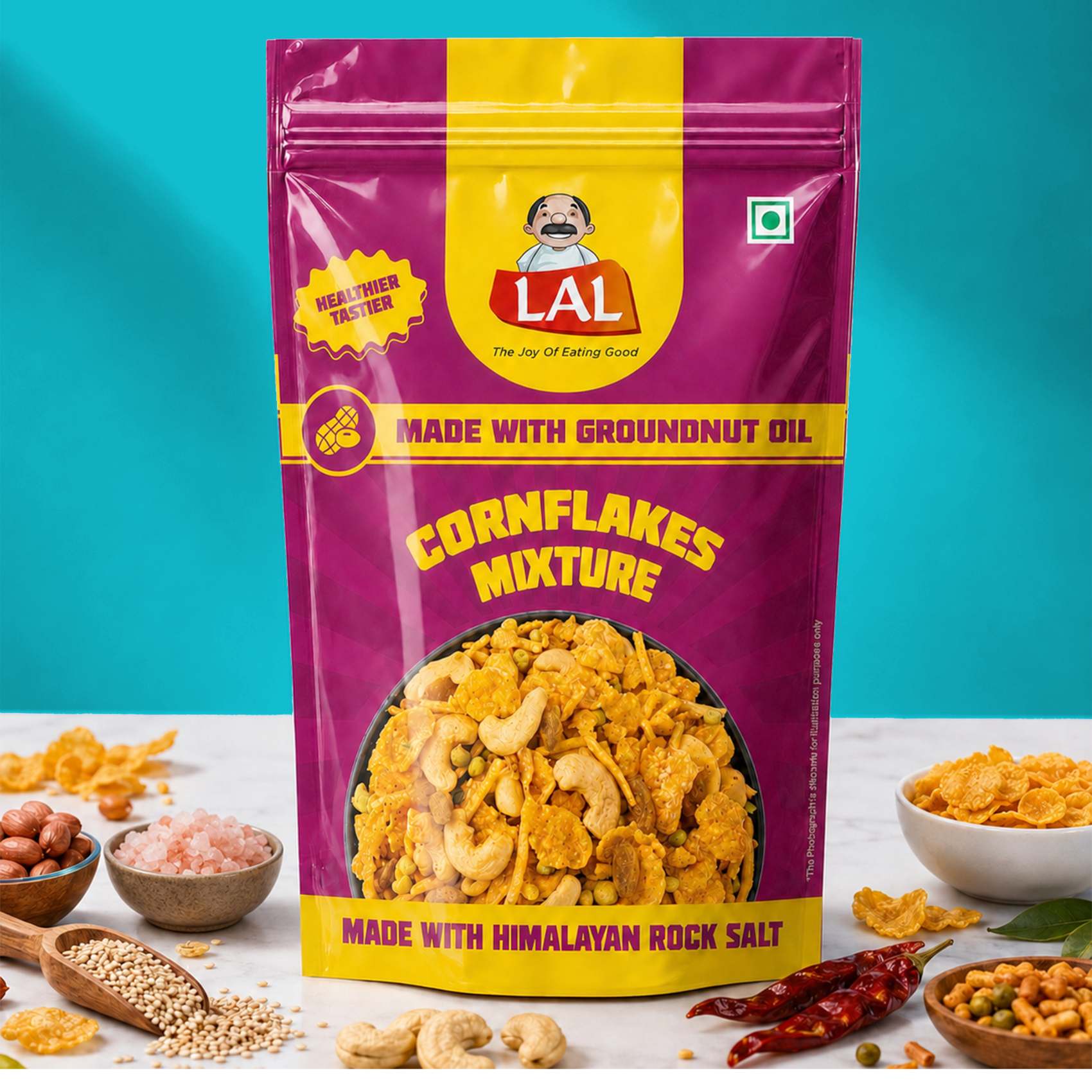 Lal Cornflakes Mixture Made with Groundnut Oil & Himalayan Rock Salt - 150g