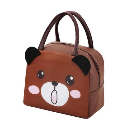 NIYO TOYS Unique Animal Design Lunch Bags for Kids-Brown Teddy