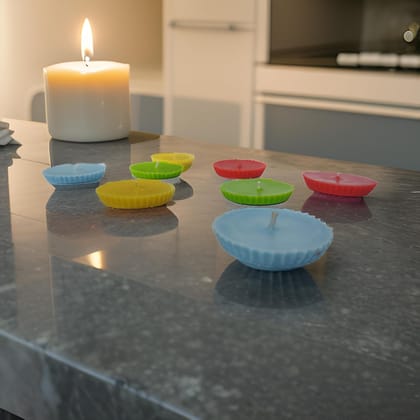 Floating Candle Set of 8 Candle | Diwali Candle SOYA Wax Candle | Organic Candle | Best for Diwali with fragnance (Pack of 8, Red-Green-Blue-Yellow) Floating Candle Set of 8 Candle | Diwali Candle SOYA Wax Candle | Organic Candle | Best for Diwali with fragnance (Pack of 8, Red-Green-Blue-Yellow)