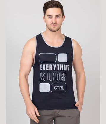 Looks United Pack of 1 Cotton Gym Vest For Men ( Black )