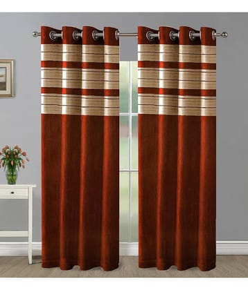 Home Candy Set of 2 Door Blackout Room Darkening Eyelet Polyester Orange Curtains ( 213 x 120 cm )