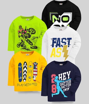 Kuchipoo Pack of 5 Boys Cotton Blend T-Shirt ( Multicolor )