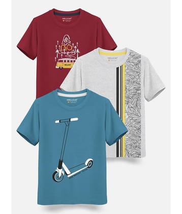 HELLCAT Pack of 1 Boys Cotton Blend T-Shirt ( White )