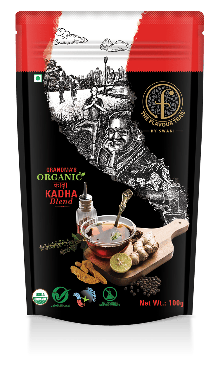 The Flavour Trail by Swani Grandma's Organic Kadha Blend/ Health Supplement/ Immunity Boosting Drink,100 Gm|Organically Farmed|Hygienically Processed|Pesticide-Free "
