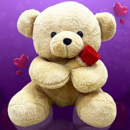 PlayMagic Teddy Bear with Rose - 55 cm