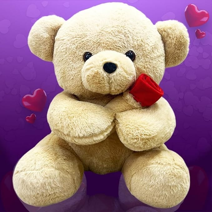 PlayMagic Teddy Bear with Rose - 55 cm