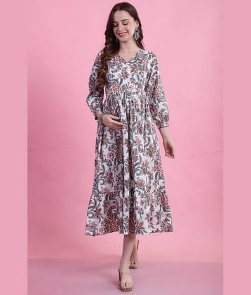 wonder weave White Cotton Women's Maternity Dress ( Pack of 1 )