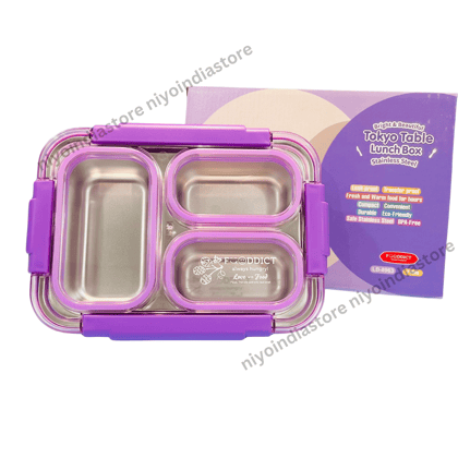 NIYO TOYS Spill-Proof Kids Lunchbox - Tokyo Table Design-Purple