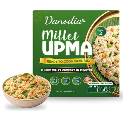Danodia Foods Instant Millet Upma Mix, Ready to Cook Meal, 250 gm Each - Pack of 2