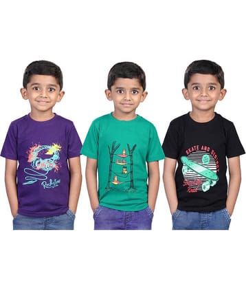 JILZ Pack of 1 Boys Cotton T-Shirt ( Multi Color )
