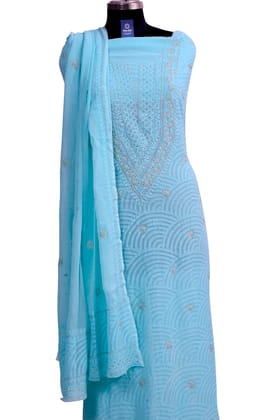 Georgette Unstiched 2 Suit (Sky Blue)