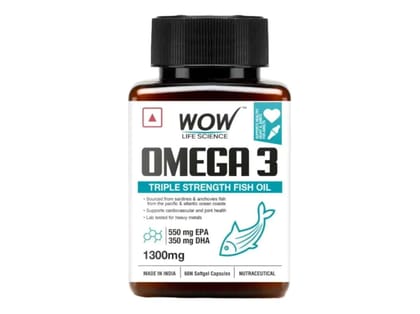 WOW Omega 3 Fish Oil Capsules - 60 Capsules