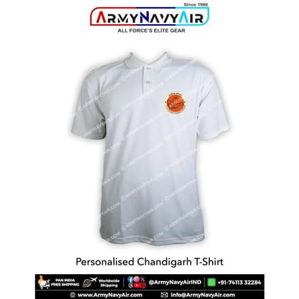 ArmyNavyAir Personalised Chandigarh T-Shirt (Small) | Premium Polo | Casual & Institutional