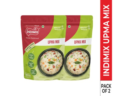 INDIMIX Instant Ready to Cook Upma Mix, Ready In 3 Steps, Healthy & Tasty 500g - Pack of 2