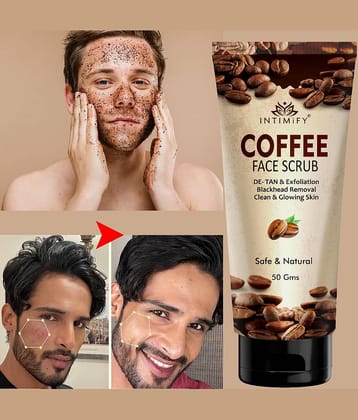 Intimify Coffee Scrub, Blackhead Removal Facial Scrub, Exfoliation And Tan Removal, 50 Gms