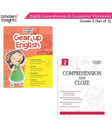 Scholars Insights Combo Set of Comprehension & Composition English Grammar  Workbooks Grade 2| Set of 2