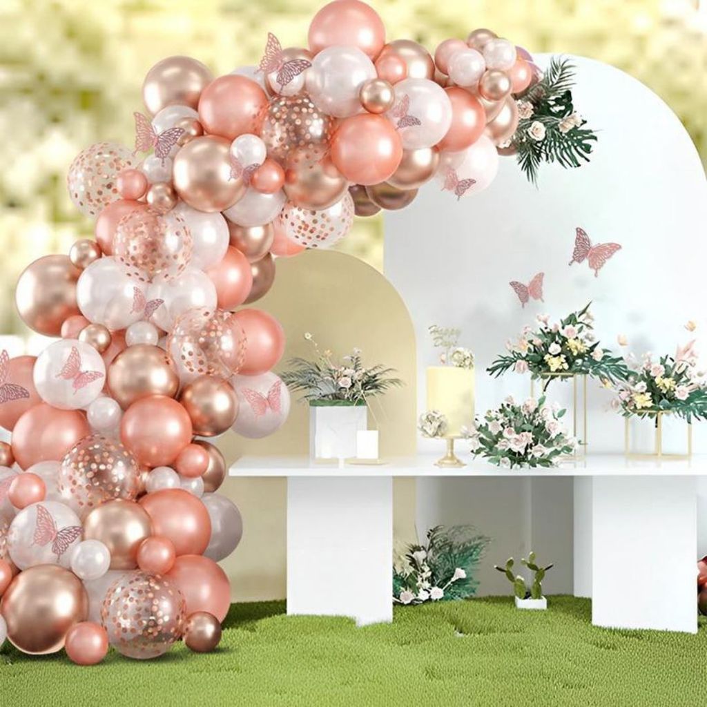"Rose Gold Birthday Decor Set For Girls - 80PC " - Party and Festive Needs | Buy online on ZillyBuy