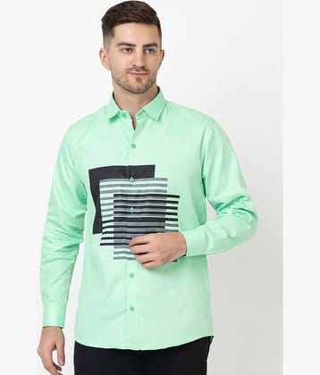 FREKMAN 100% Cotton Regular Fit Solids Full Sleeves Men's Casual Shirt - Green ( Pack of 1 )
