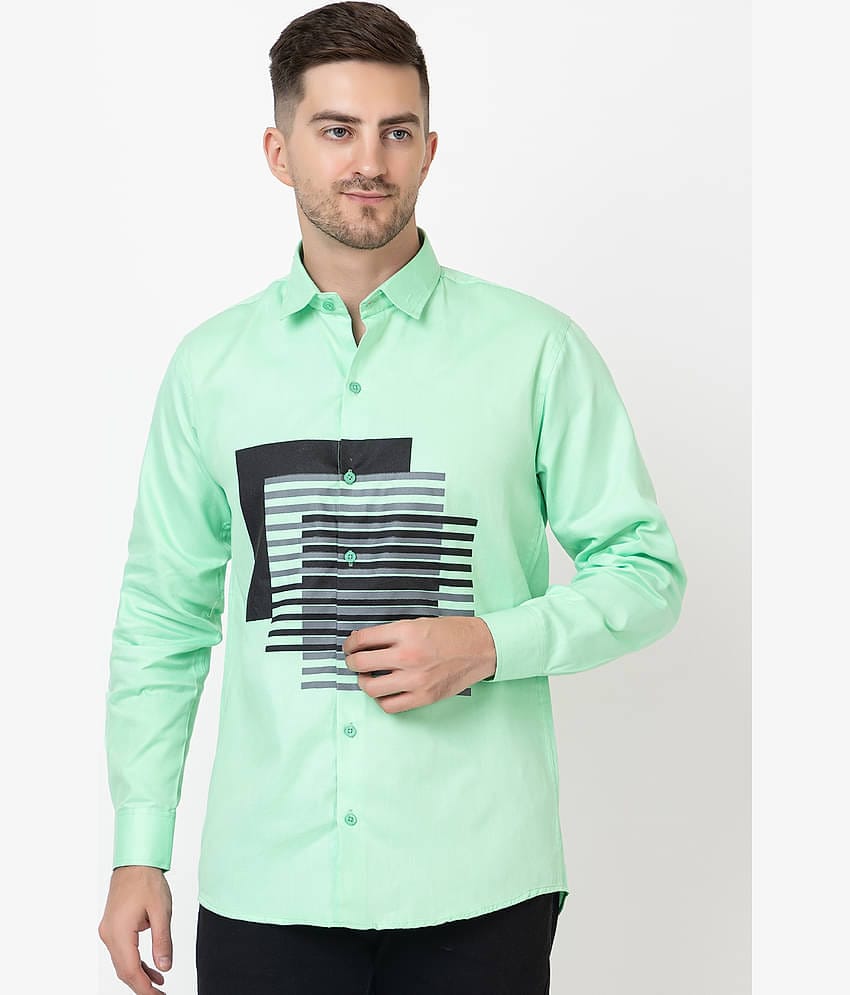FREKMAN 100% Cotton Regular Fit Solids Full Sleeves Men's Casual Shirt - Green ( Pack of 1 )