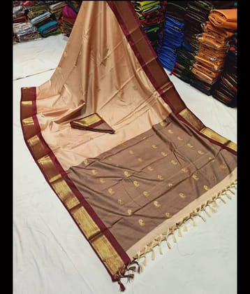 VEERAIVA Cotton Silk Woven Paithani Sarees With Stitched Blouse ( Pink )