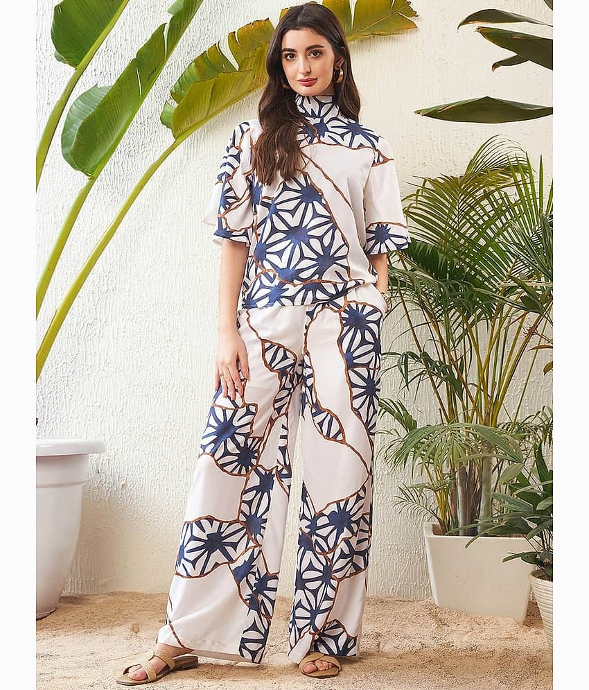 INDIAN SILKS Women Printed Tunic With Trousers Co-Ord Set ( Multicolor )