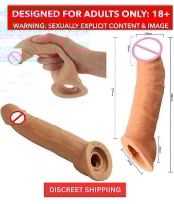 9 inch Double Hole Jumbo Pe nis Sleeve With 2 Inch Length Extension And 1cm Girth Increase By-SEXTANTRA