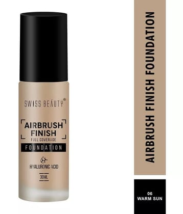 Swiss Beauty Airbrush Finish Full Coverage Foundation - (Warm Sun, 30ml)