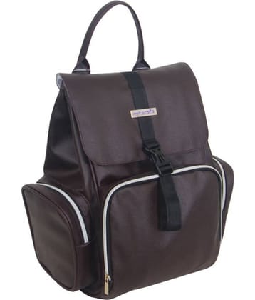 PrettyKrafts Brown Faux Leather Diaper Bag ( 40 cm