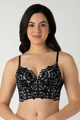 Amante Padded Wired Femme Longline Bra | Bra06201-Black / 34B