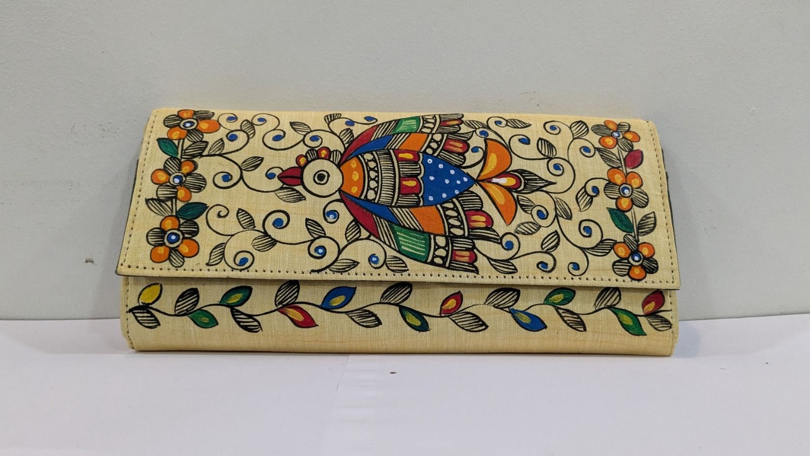 Kalakrishta Clutch - Khadi Cotton Yellow