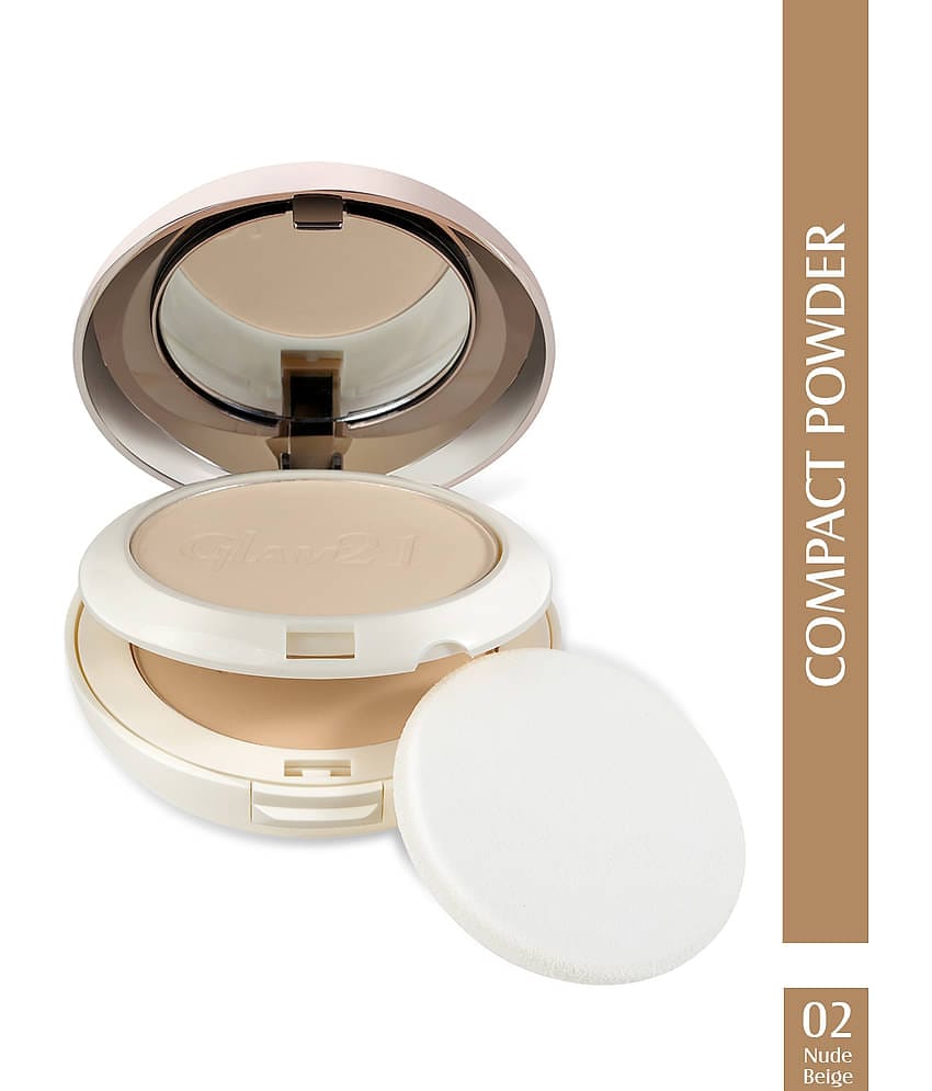 Glam21 2in1 Oil Control Sleek & Soft Compact Powder, Waterproof, Vitamins E & C 20g Blush-04