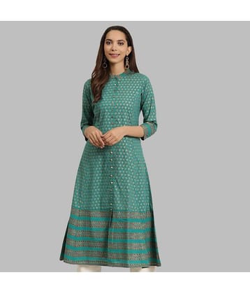 Yash Gallery - Blue Cotton Women's Front Slit Kurti ( Pack of 1 )