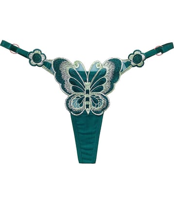 FIHA Pack of 1 Lace Thongs For Women ( Maroon )