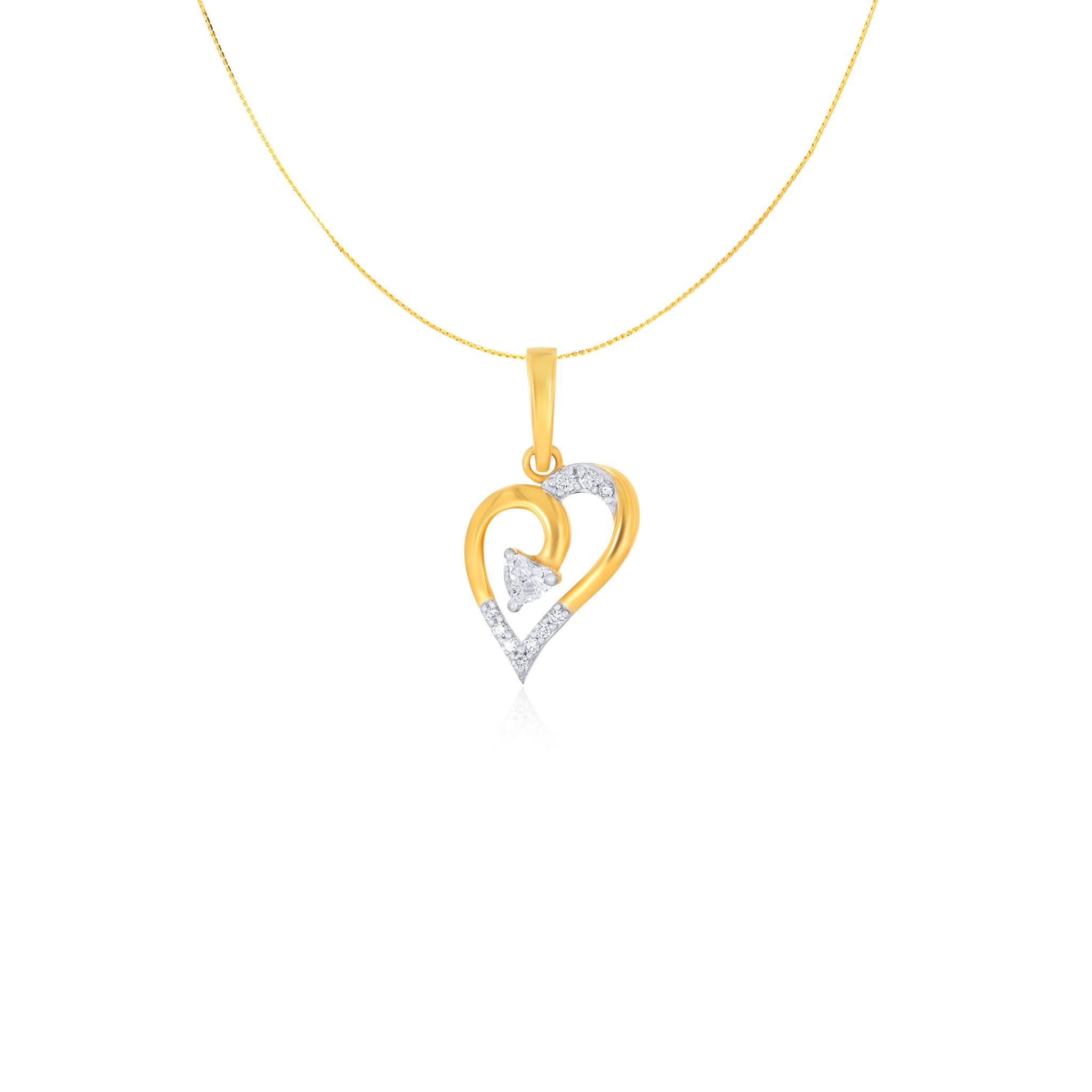 Senco Gold Romantic Stunner Diamond Pendant (1.6 gram / 0.21 Ct / H-VS / 18K Yellow Gold)