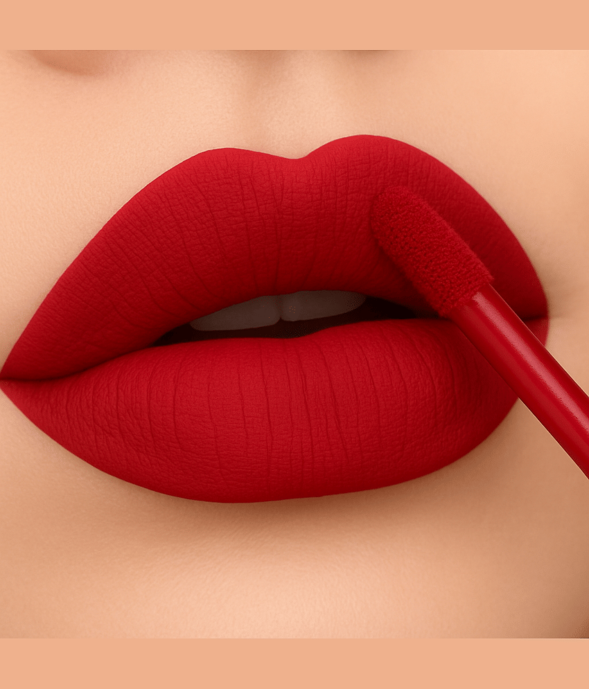 BELLABLOOM Red Matte Long Lasting Liquid Lipstick ( Pack of 1 )