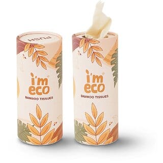 (Pack of 2 x 50 Pulls) IMECO Bamboo Facial Car Tissues 2 Ply, Soft & Eco-Friendly