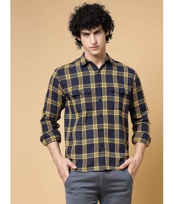 Rigo Cotton Blend Regular Fit Checks Full Sleeves Men's Casual Shirt - Navy ( Pack of 1 )