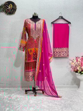 Beautiful Party Wear Top And Plazzo With Dupatta With Dimond Hand Work