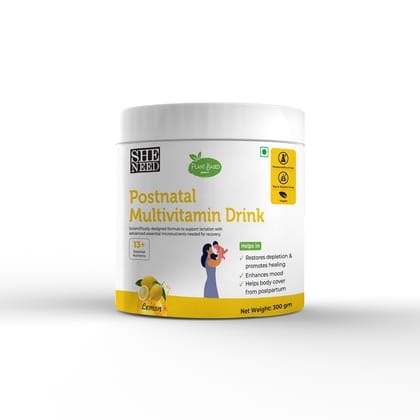 Plant Based Postnatal Multivitamin Drink With Fenugreek Extract, Fennel, Folic Acid, and Calcium for Hormonal Balance, Lactation Support & Postpartum Recovery for Women- 300gm
